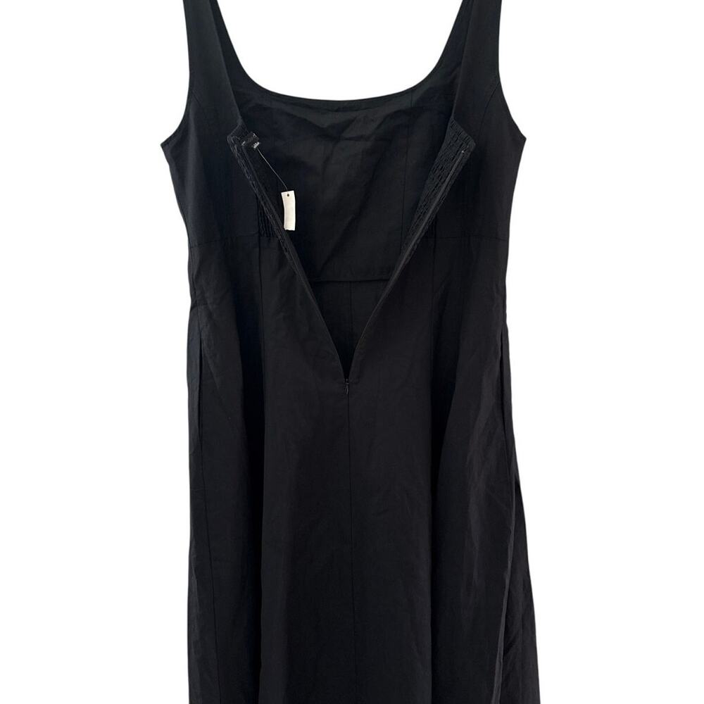 Madewell Plus‎ Seamed Square-Neck Midi Dress Smocked Back Black Pockets Size 14 - Picture 11 of 13